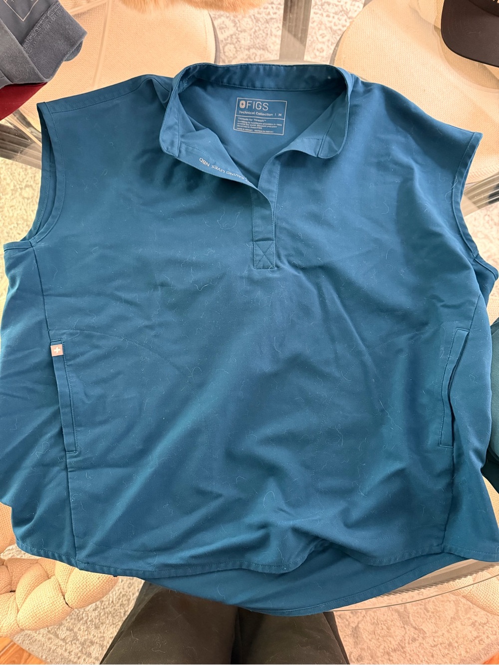 Figs Rafaela Blue Top M
